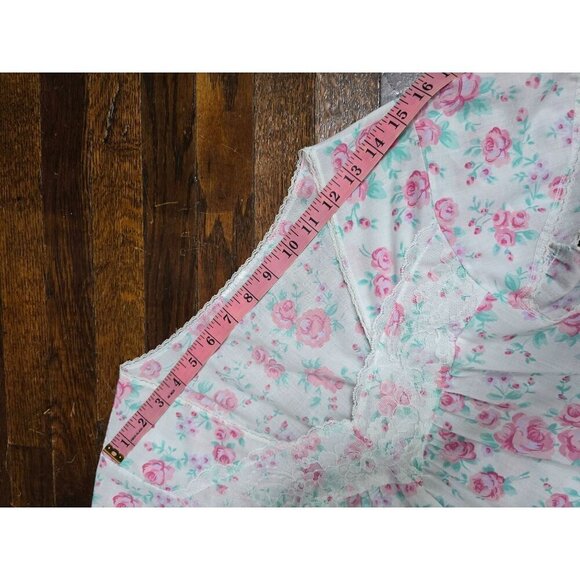 Vintage Dainty Pink Floral Bloomcore Botanical Night Gown House Dress - Picture 6 of 11